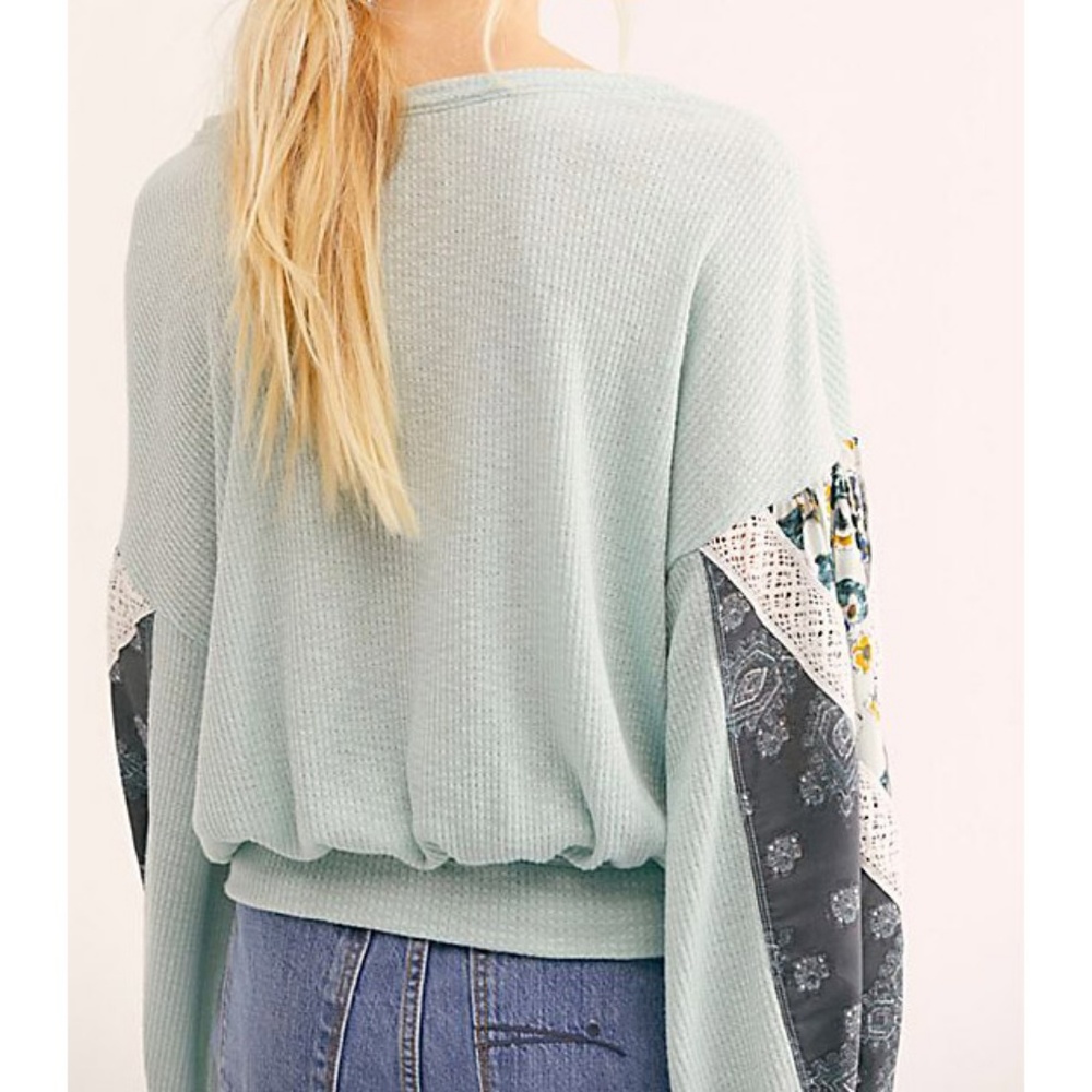 Free People Casual Clash Mixed Media Sweater Top - Picture 3 of 8